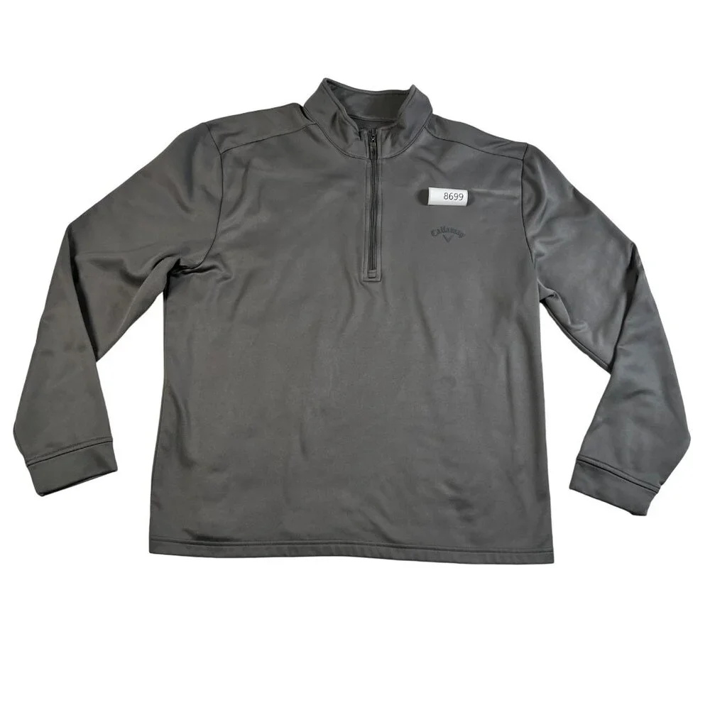 Callaway Golf Shirt Men's Long Sleeve 1/4 Zip Mock Neck Pullover Gray XL - Picture 11 of 11